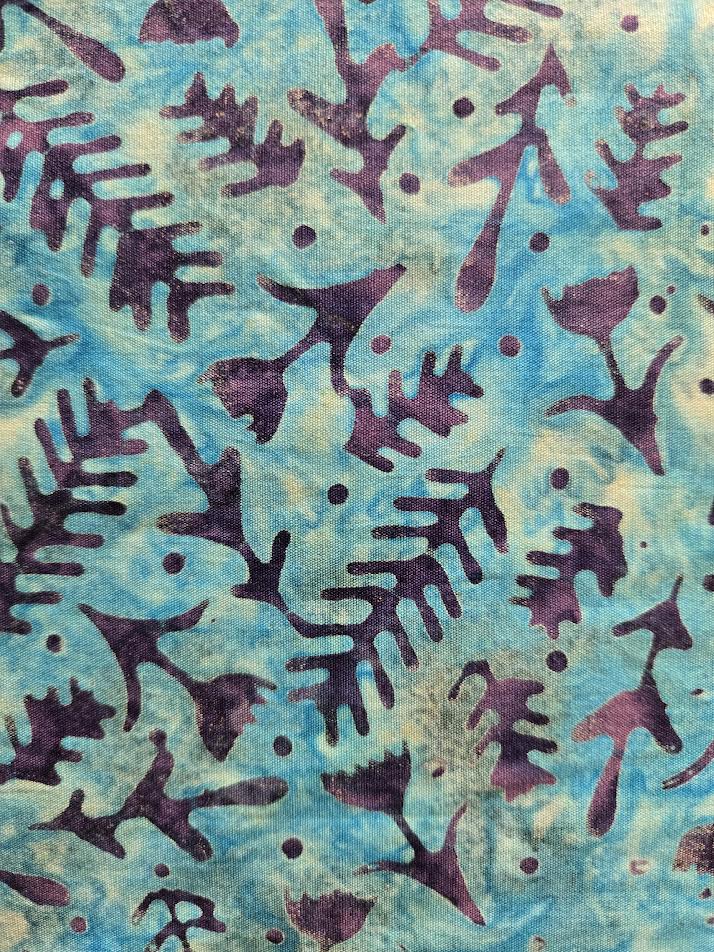 Island Batik | Woodblock Floral | Teal | Batik