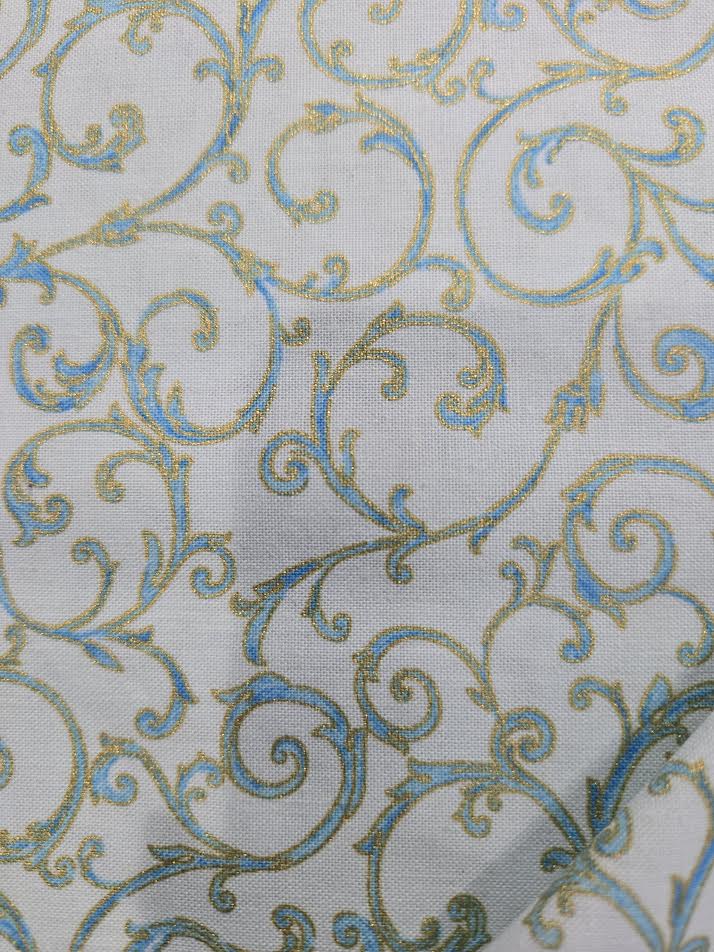 Timeless Treasures | Cotton Metallic | Sky