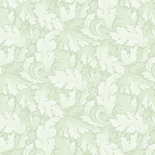 Benartex | All About Daisies | Twirling Leaves | Light Green