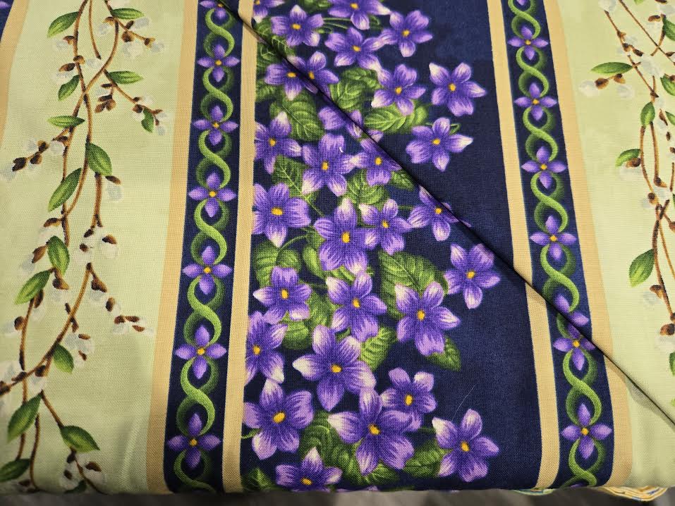 Henry Glass | Natures Affair | Border Fabric | Purple/Green
