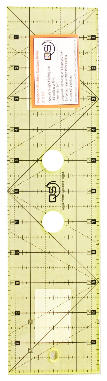 Quilters Select | Non-Slip Ruler | 3 x 12
