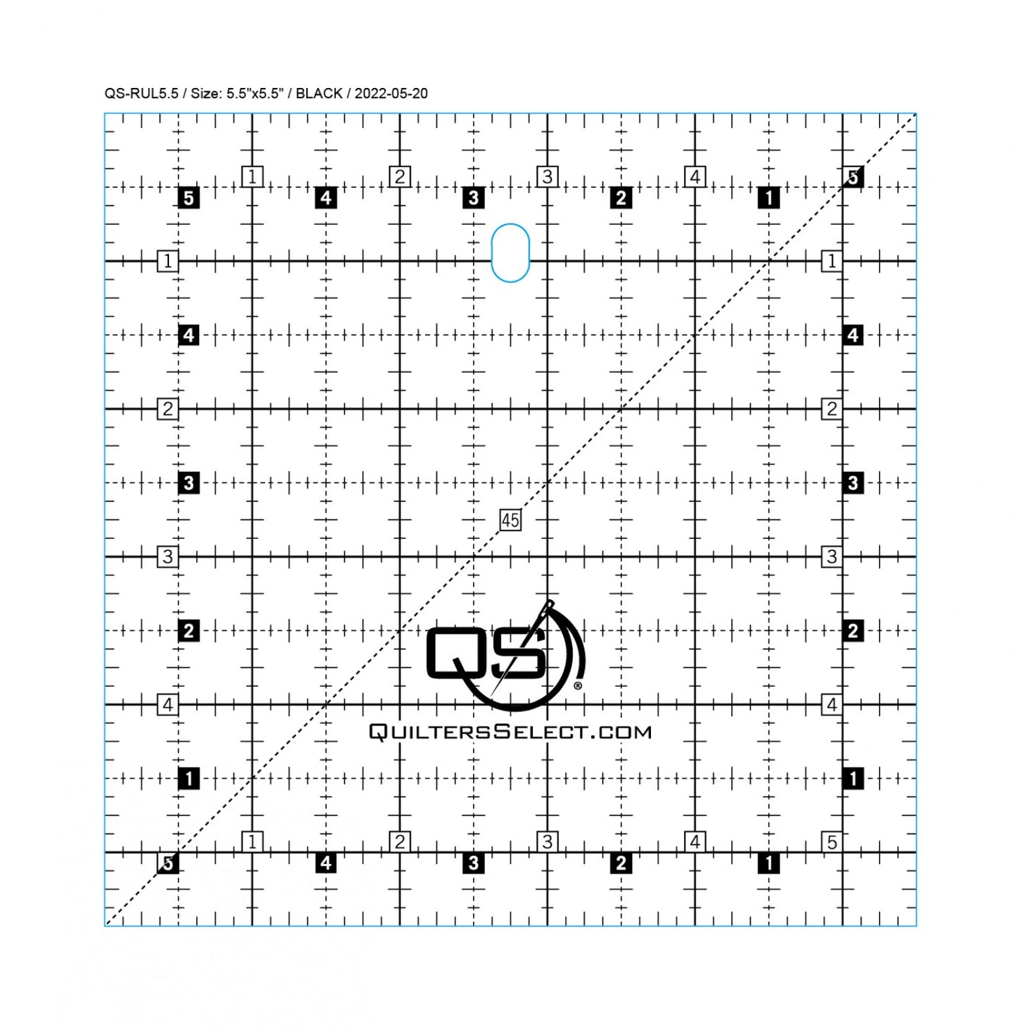 Quilters Select| Non-Slip Ruler | 5.5 X 5.5