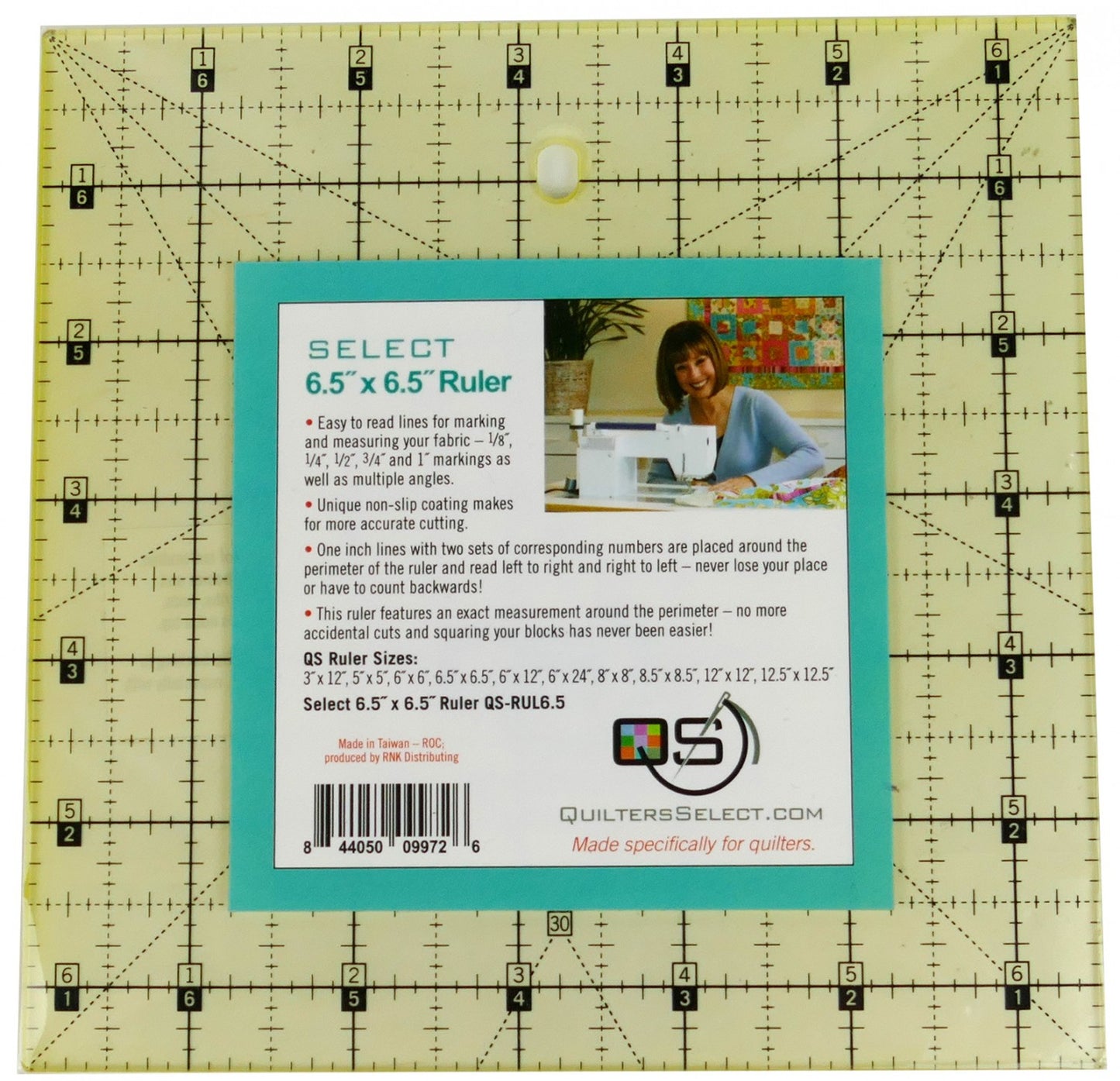 Quilters Select | Non-Slip Ruler | 6.5 X 6.5