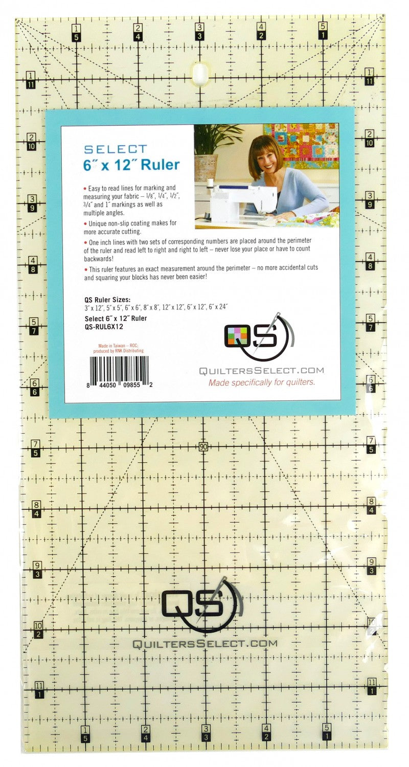 Quilters Select | Non-Slip Ruler | 6 1/2 X 12