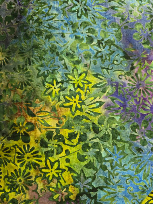 Island Batik | Mixed Asian Floral | Green/Purple