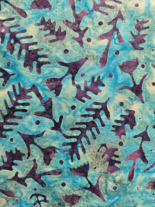 Island Batik | Woodblock Floral | Teal | Batik