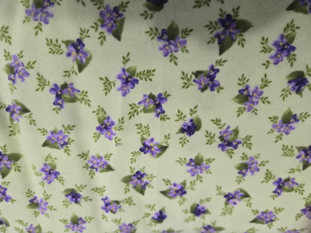 Flannel | Green with Purple Flowers