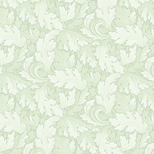 Benartex | All About  Daisies | Twirling Leaves |  Light Green