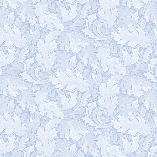 Benartex | All about daisies | Twirling Leaves | Blue