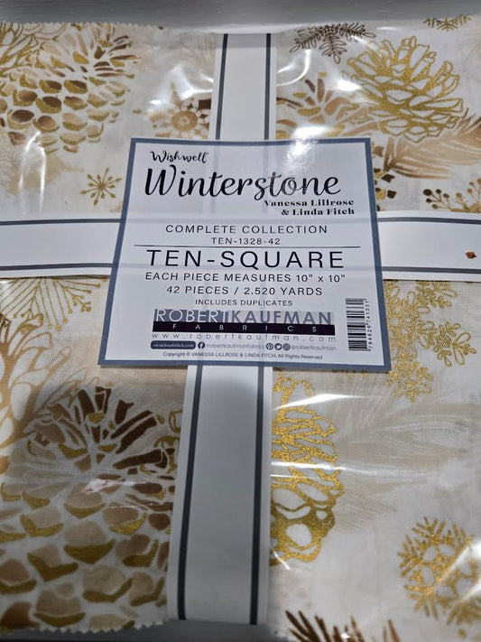 Kaufman | Layer Cake | Winterstone | Gold/White