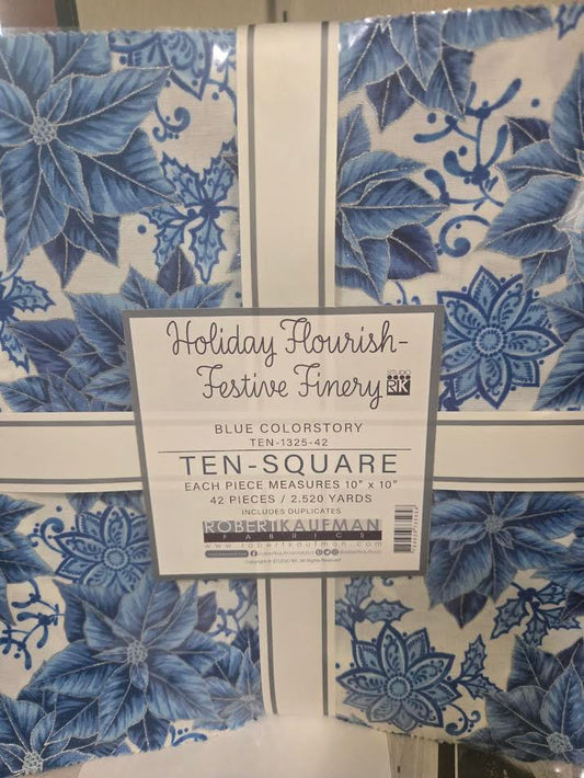 Kaufman | Holiday Flourish | Layer Cake | Blue