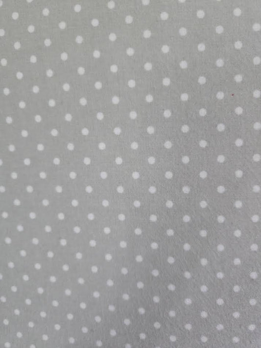 Kaufman | Cozy Cotton | Silver w/Dots