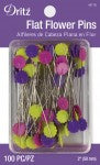 NOTIONS | DRITZ FLAT FLOWER PINS | 2" | 100 PK