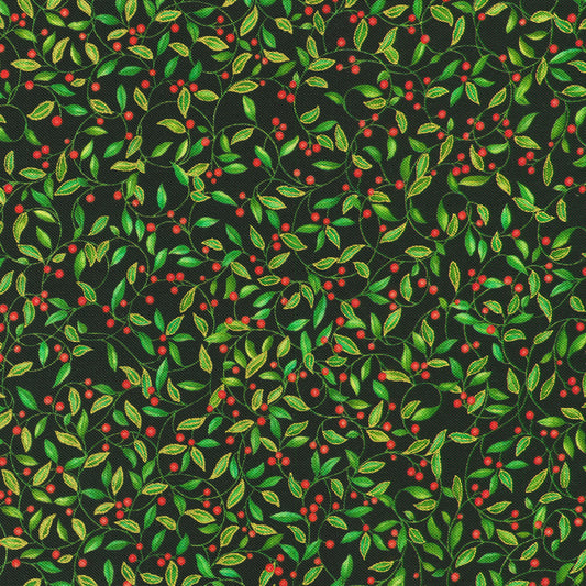 Robert Kaufman | Jeweled Christmas | Black