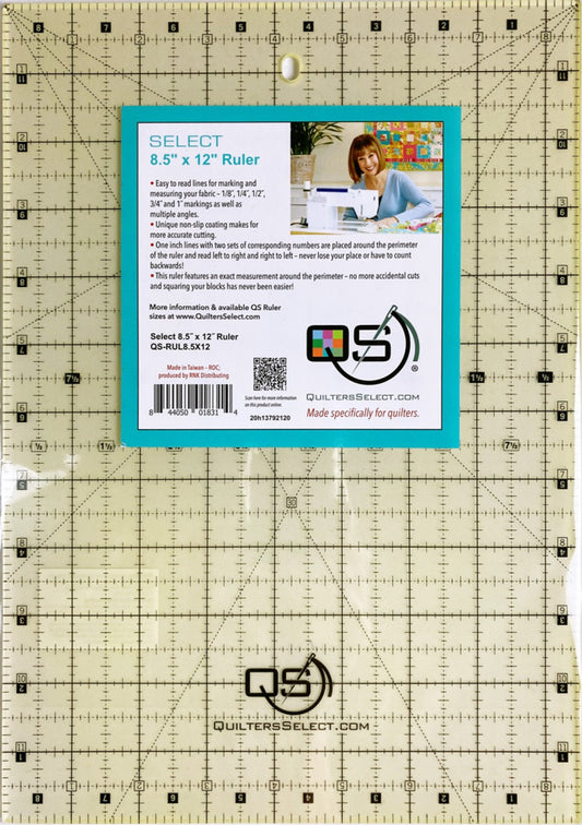 Quilters Select | Non-Slip Ruler | 8.5 X 12