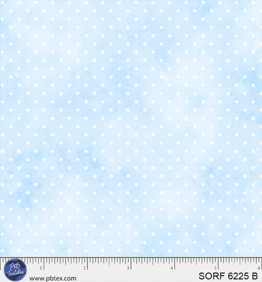 P & B Textiles| Flannel | Blue Pin Dots