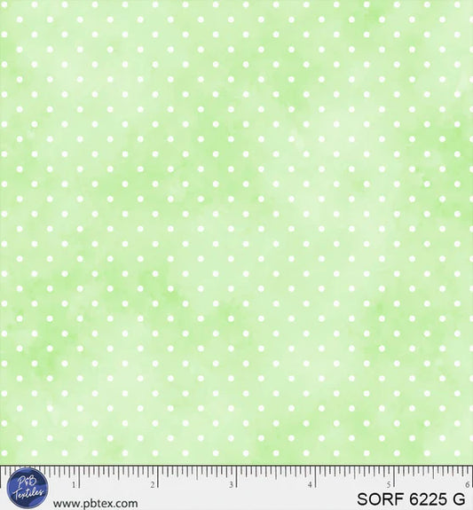 P & B Textiles | Flannel | Green Pin Dots