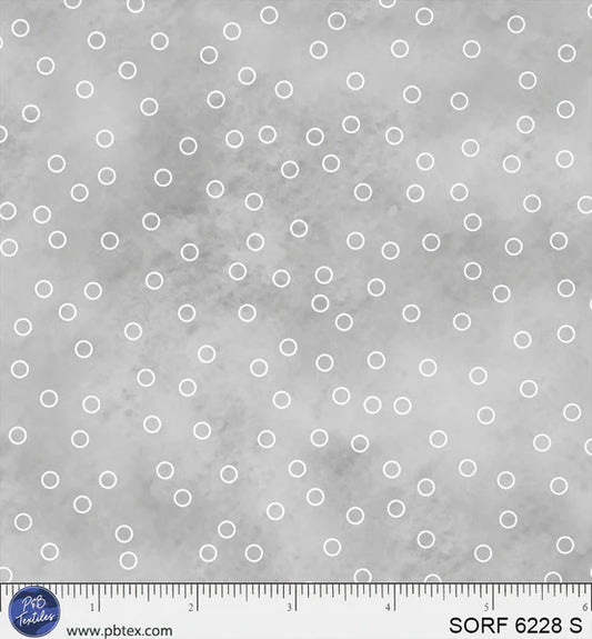 P & B Textiles | Flannel | Gray w/White Circles